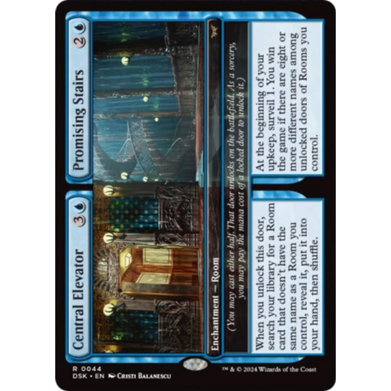 Central Elevator // Promising Stairs (Borderless Art) | Duskmourn: House of Horror