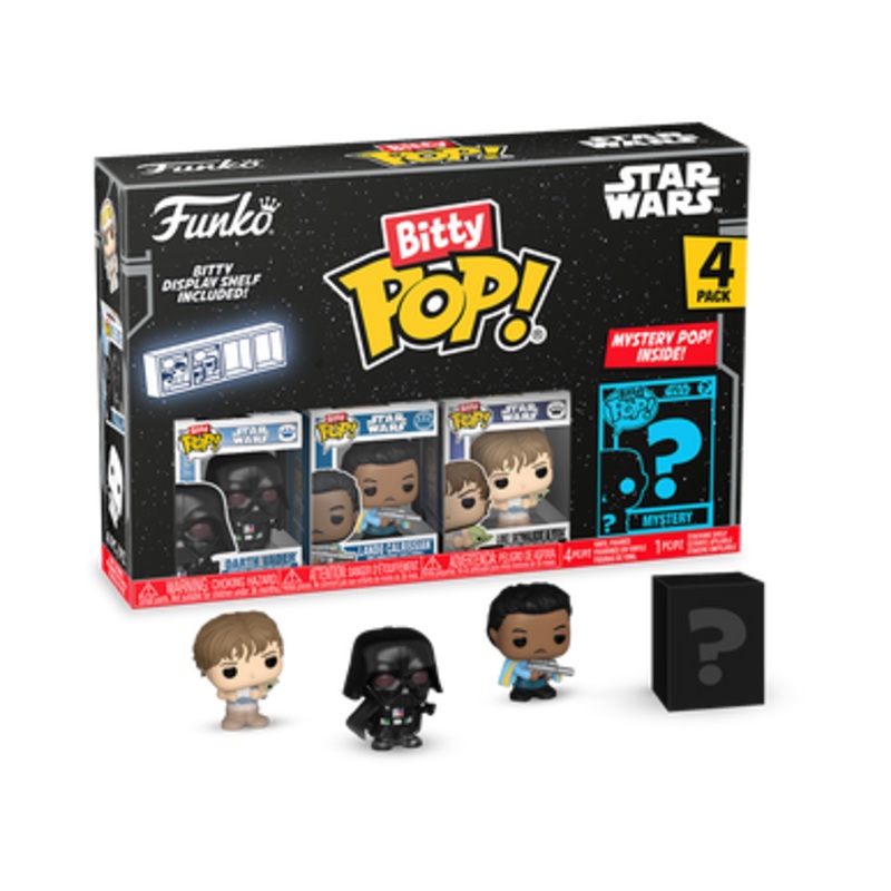 Bitty POP! Star Wars The Empire Strikes Back: Darth Vader, Lando Calrissian & Luke with Yoda 4-Pack