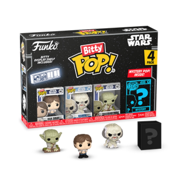 Bitty POP! Star Wars The Empire Strikes Back: Han Solo, Wampa & Dagobah Yoda 4-Pack
