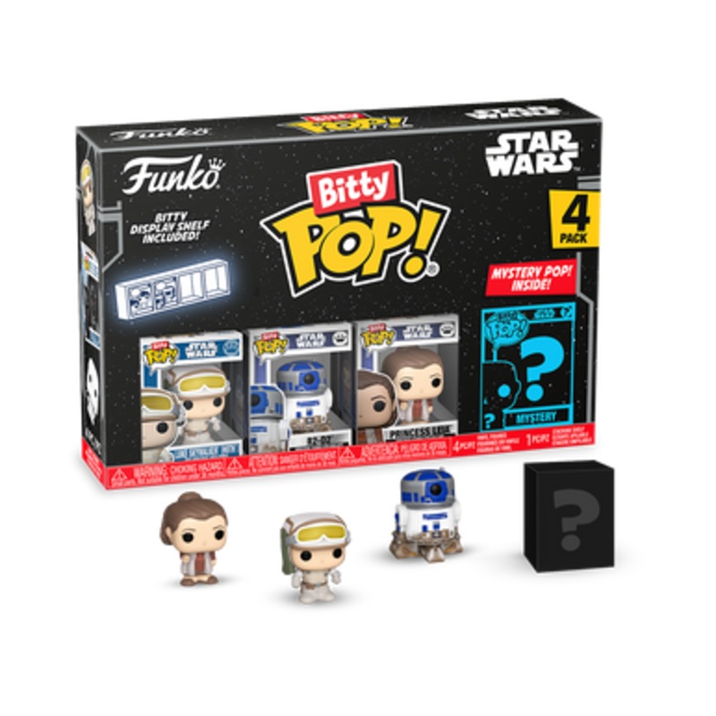 Bitty POP! Star Wars The Empire Strikes Back: Luke Skywalker (Hoth), R2-D2 & Chewbacca 4-Pack