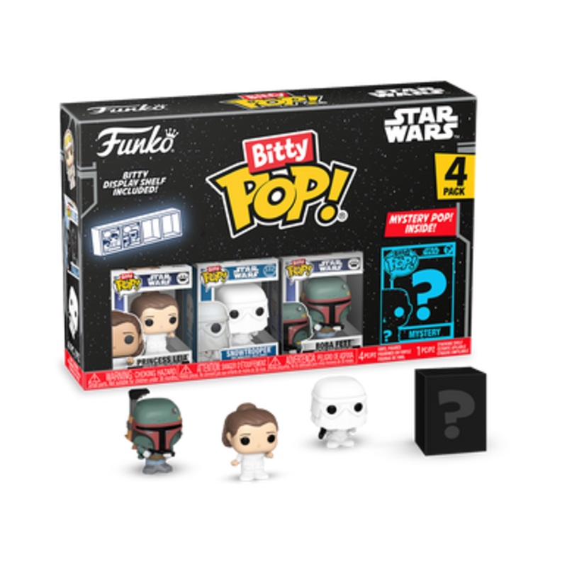 Bitty POP! Star Wars The Empire Strikes Back: Princess Leia, Snowtrooper & Boba Fett 4-Pack