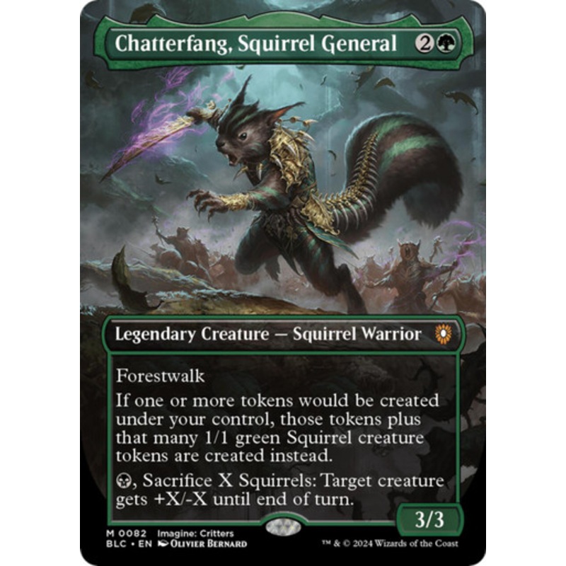 Chatterfang, Squirrel General (Borderless Art) | Bloomburrow Commander