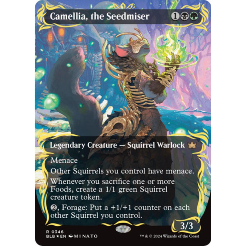 Camellia, the Seedmiser (Borderless Raised Foil) | Bloomburrow