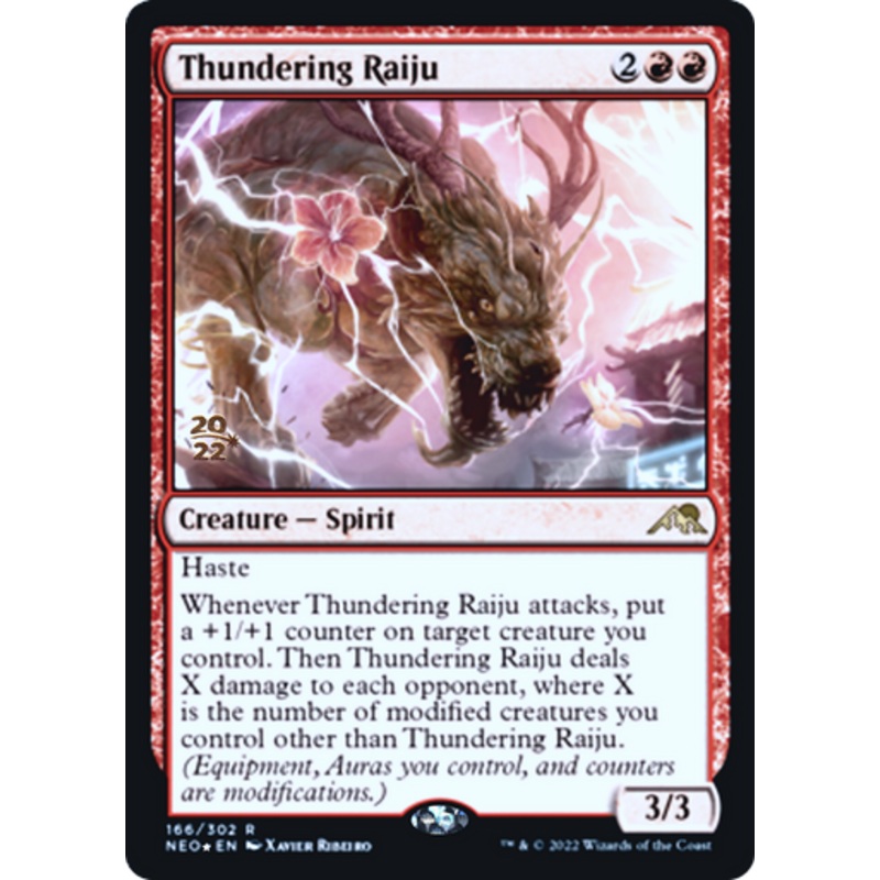 Thundering Raiju (Prerelease foil) | Kamigawa: Neon Dynasty