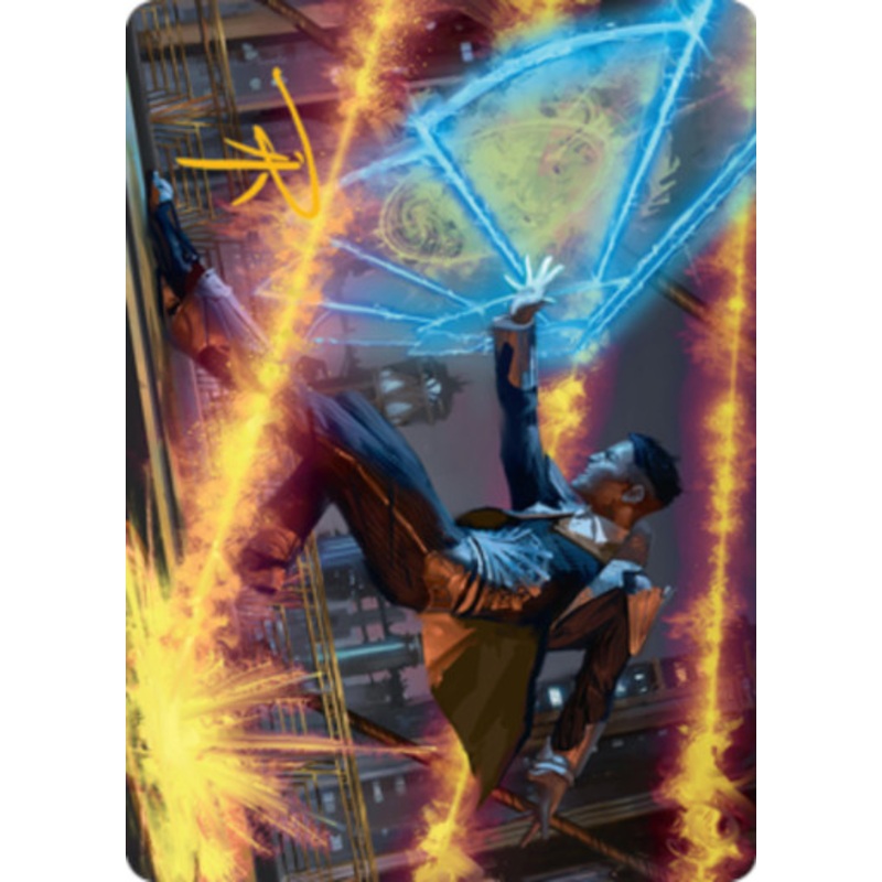 Wingshield Agent (#14) Art Card (Gold Signature) | Streets of New Capenna