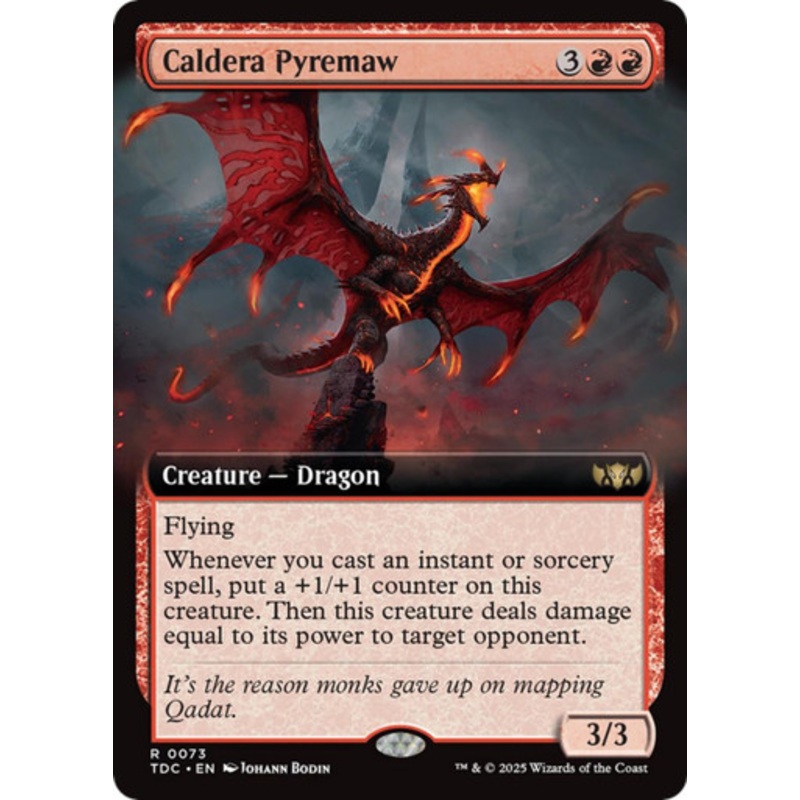Caldera Pyremaw (Extended Art) | Tarkir: Dragonstorm Commander