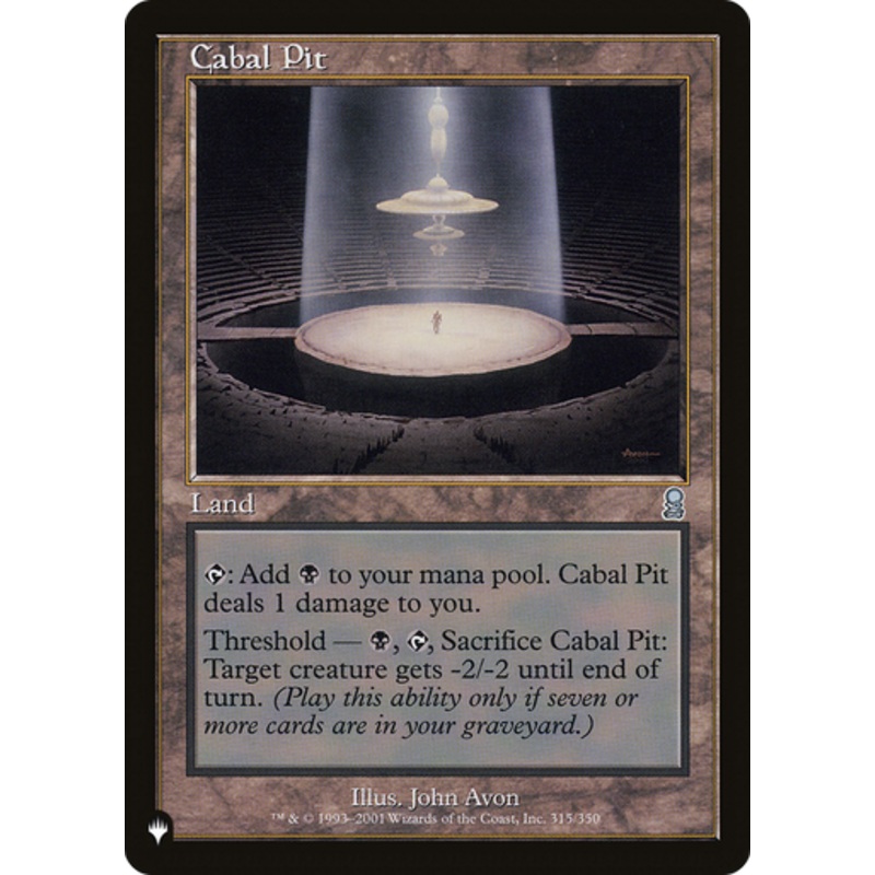 Cabal Pit (The List Reprint) | Odyssey