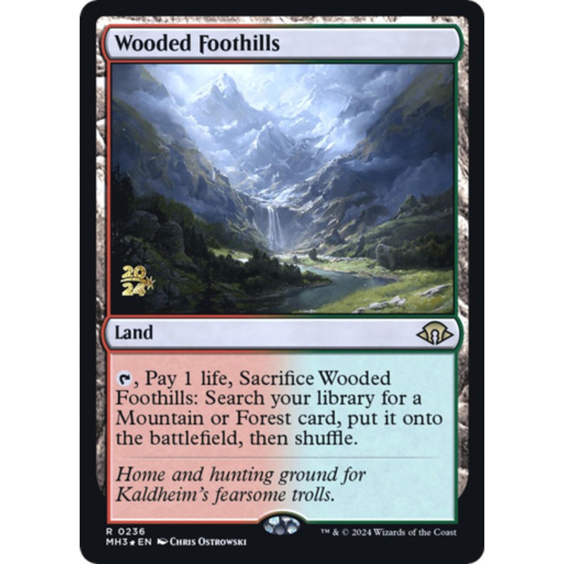 Wooded Foothills (Prerelease Foil) | Modern Horizons 3