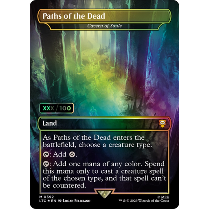 Cavern of Souls [Paths of the Dead] (Borderless Foil Serialized – 022/100) | The Lord of the Rings Commander
