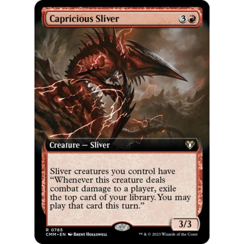 Capricious Sliver (Extended Art foil) | Commander Masters