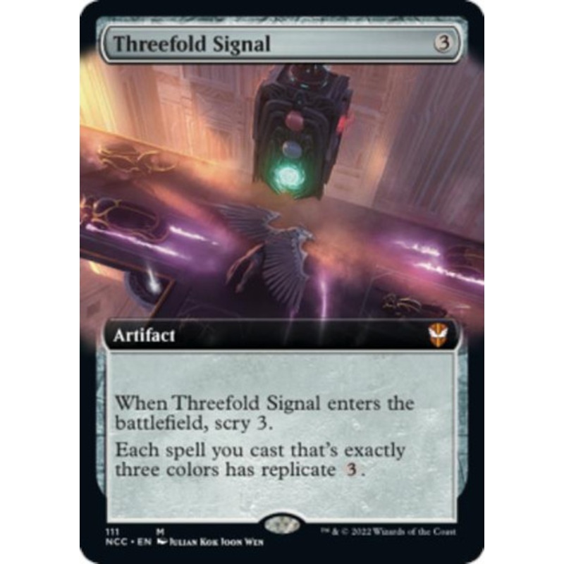 Threefold Signal (Extended Art foil) | Streets of New Capenna Commander