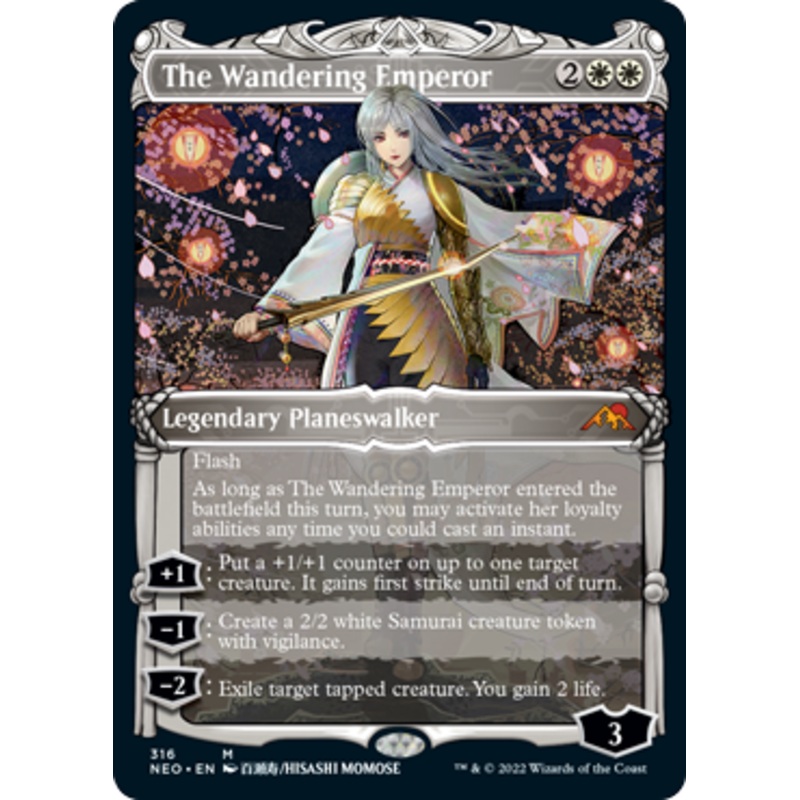 The Wandering Emperor (Samurai Frame) (foil) | Kamigawa: Neon Dynasty
