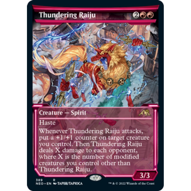 Thundering Raiju (Soft Glow Frame) | Kamigawa: Neon Dynasty