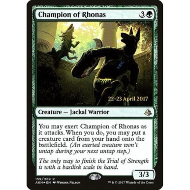 Champion of Rhonas (Amonkhet Prerelease foil) | Promotional Cards