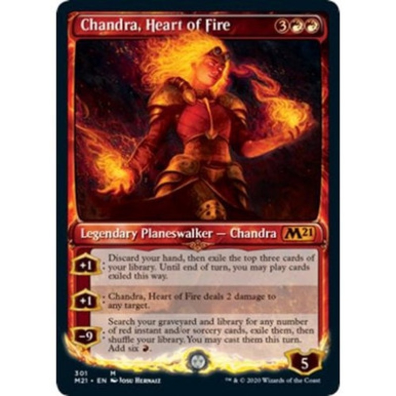 Chandra, Heart of Fire (Showcase Frame) (foil) | Core Set 2021