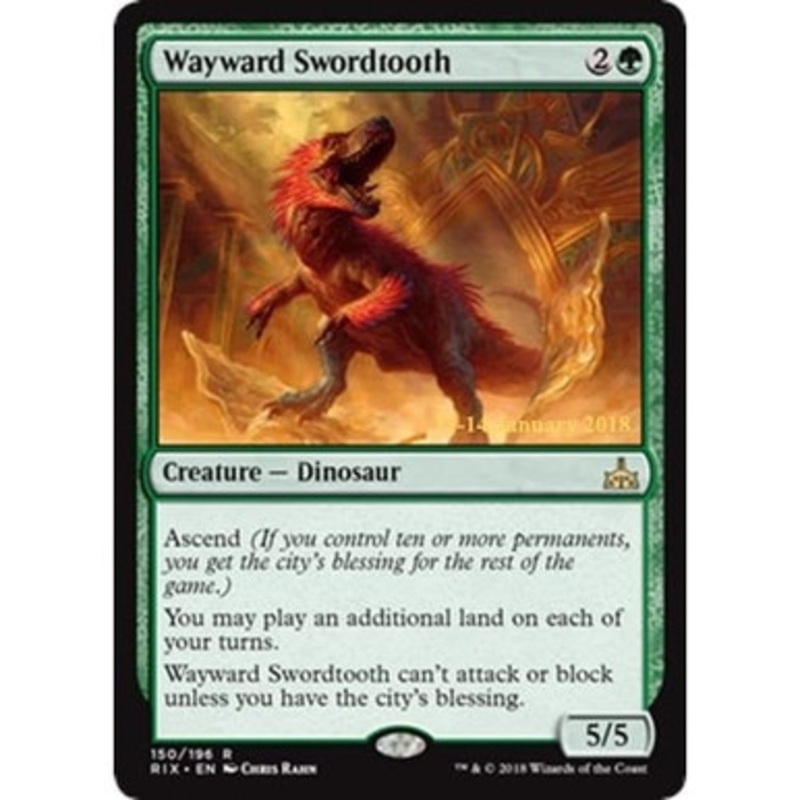 Wayward Swordtooth (Rivals of Ixalan Prerelease Foil) | Promotional Cards