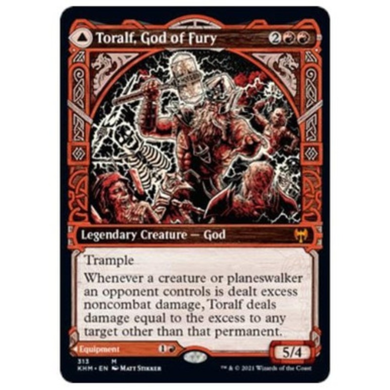 Toralf, God of Fury // Toralf’s Hammer (Showcase Frame) (foil) | Kaldheim