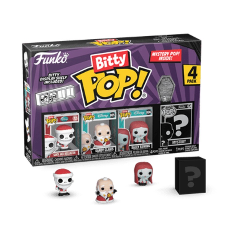 Bitty POP! The Nightmare Before Christmas: Santa Jack, Sandy Claws & Sally Sewing 4-Pack