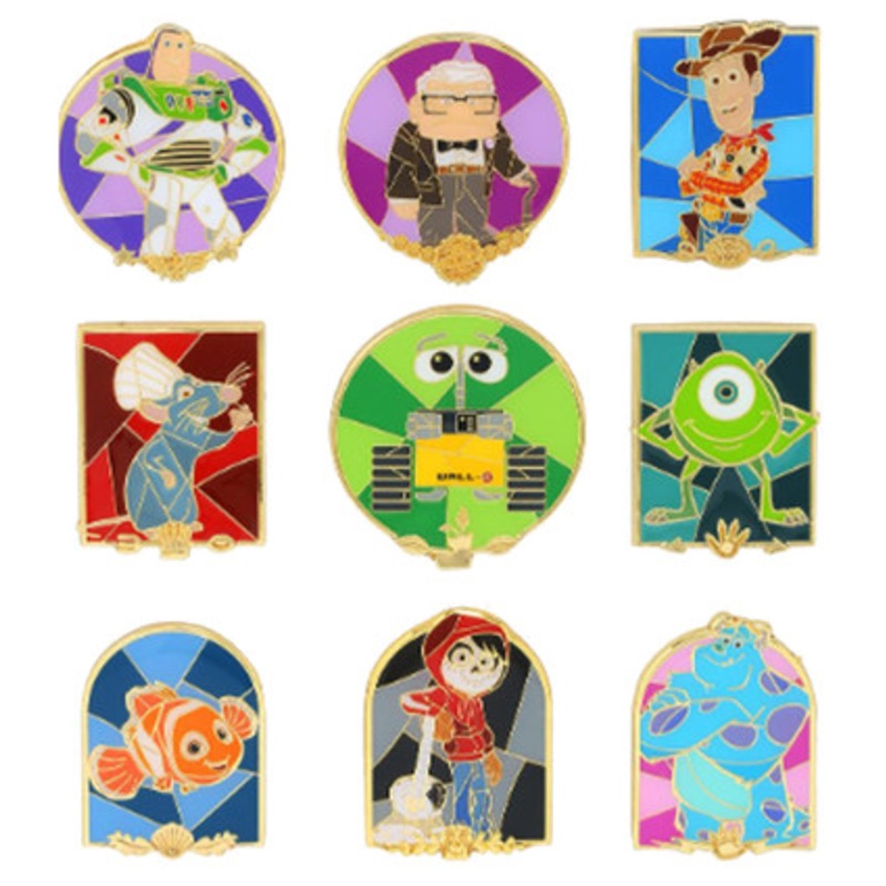Disney Pixar Characters Stained Glass Portraits Mystery Box Pin