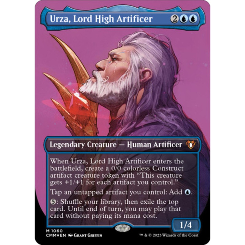 Urza, Lord High Artificer (Borderless Profile Textured foil) | Commander Masters