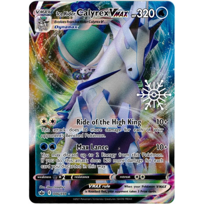 Chilling Reign 046/198 Ice Rider Calyrex VMAX (Full Art w/ Snowflake Stamp)