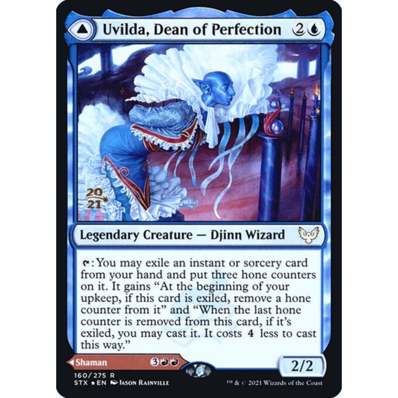 Uvilda, Dean of Perfection // Nassari, Dean of Expression (Strixhaven: School of Mages Prerelease foil) | Strixhaven: School of Mages