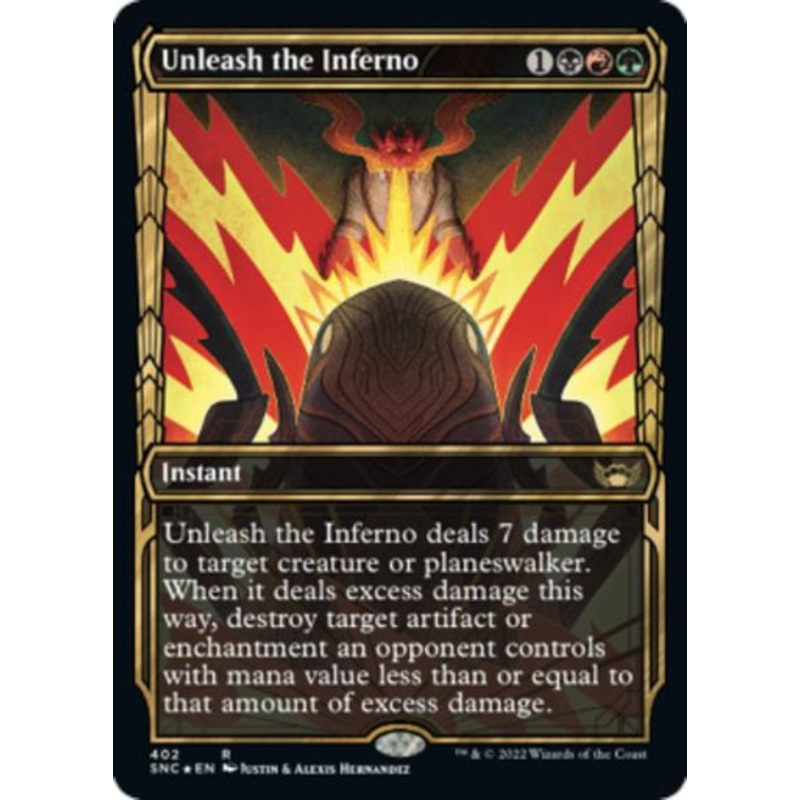 Unleash the Inferno (Golden Age Frame) (Gilded foil) | Streets of New Capenna