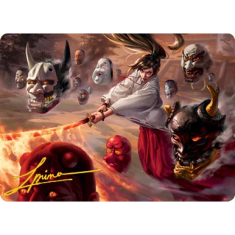 Unquenchable Fury Art Card (#39) (Gold Signature) | Kamigawa: Neon Dynasty