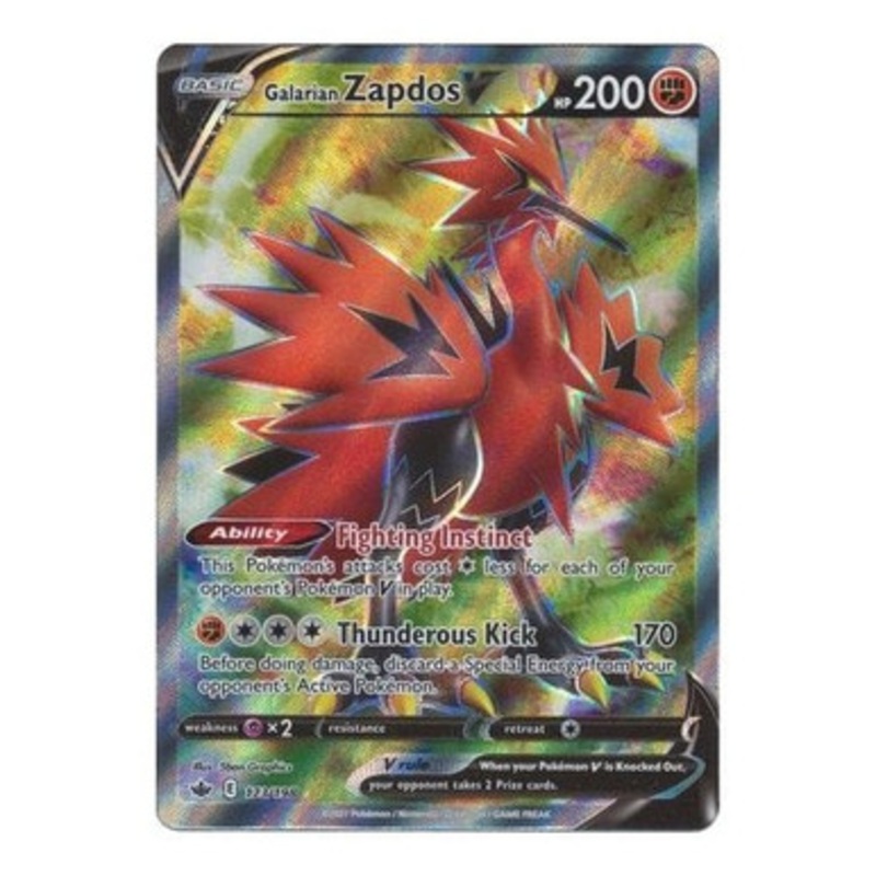 Chilling Reign 173/198 Galarian Zapdos V (Full Art)
