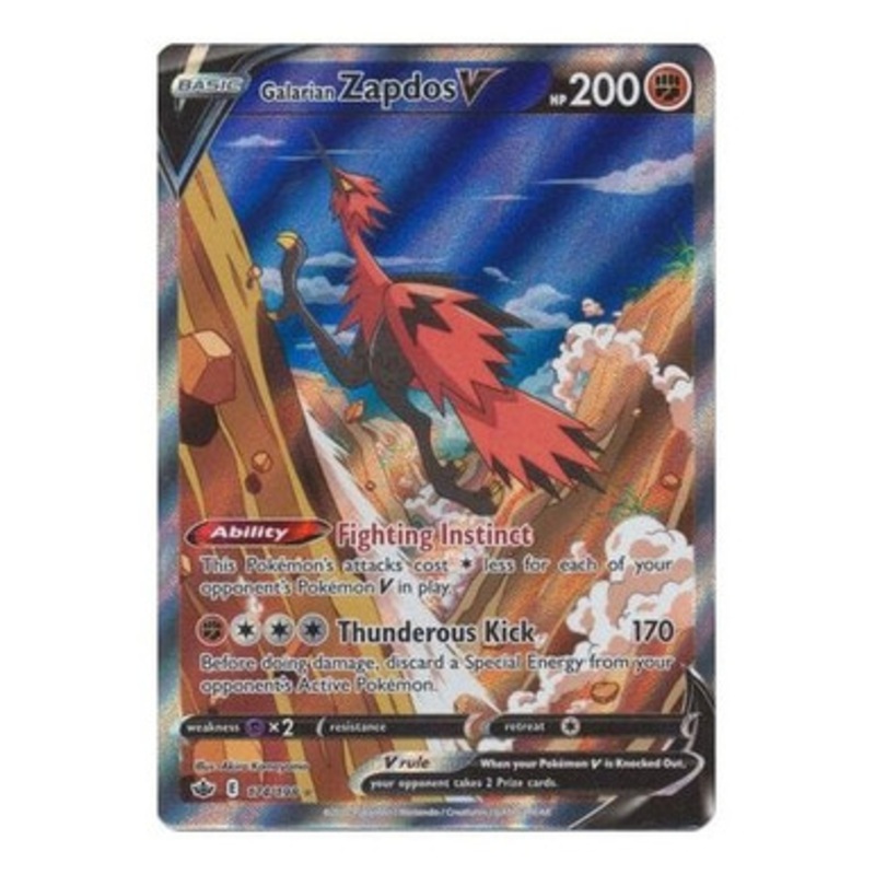 Chilling Reign 174/198 Galarian Zapdos V (Alternative Art, Full Art)