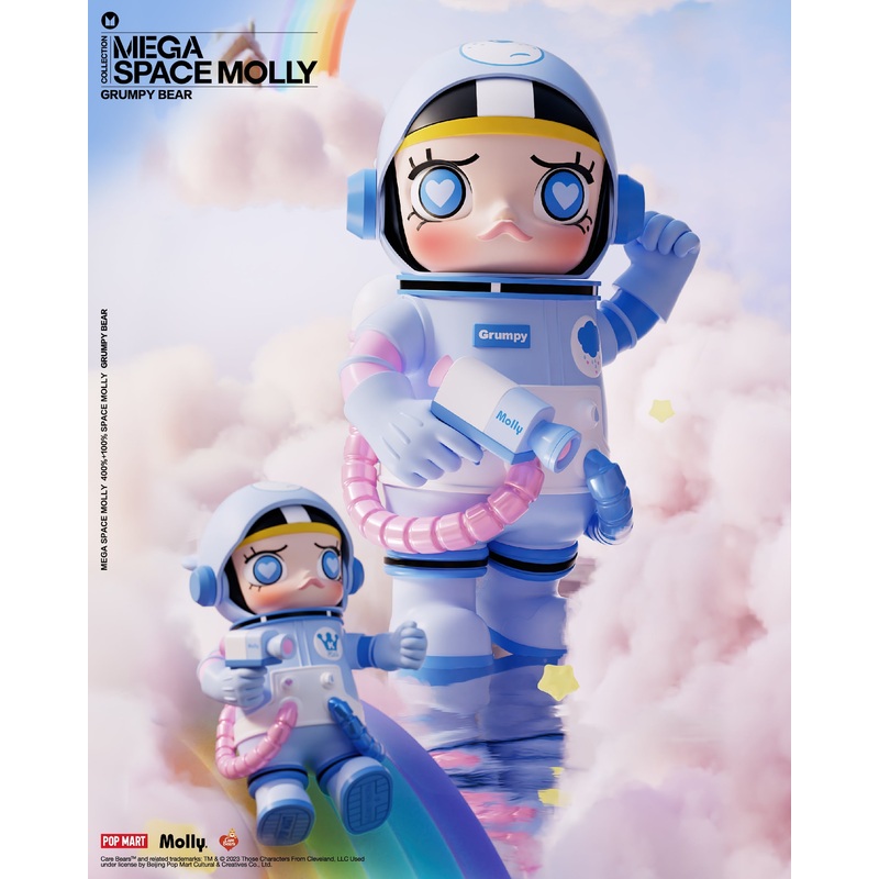POP MART MEGA SPACE MOLLY 400% + 100% Grumpy Bear