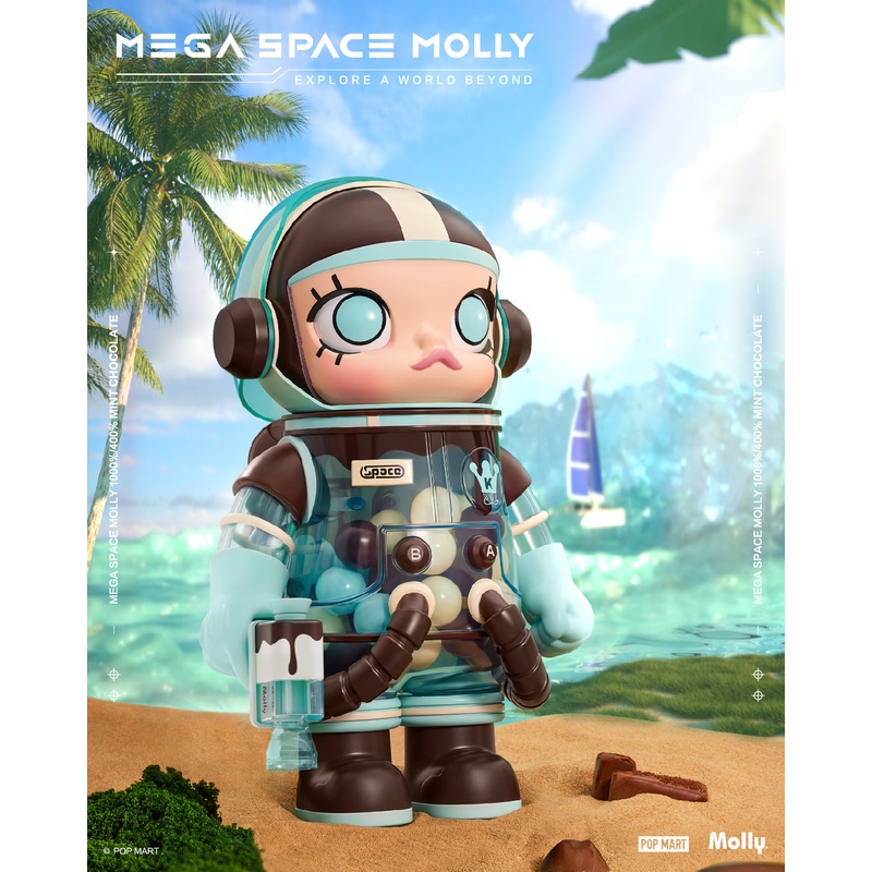 POP MART MEGA SPACE MOLLY 400% Mint Chocolate