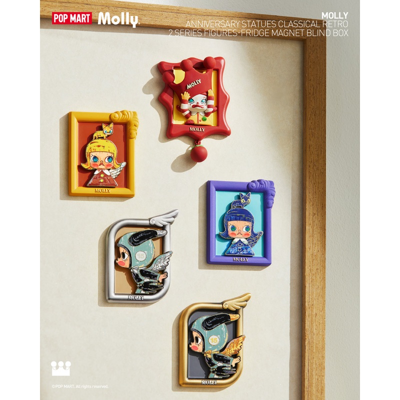 POP MART MOLLY Anniversary Statues Classical Retro 2 Series-Fridge Magnet Blind Box