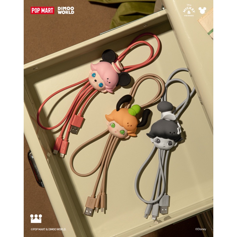 POP MART DIMOO WORLD  DISNEY Series-2 in 1 Cable Blind Box